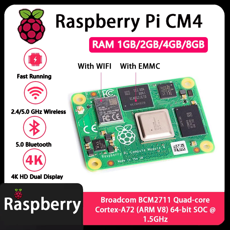 Raspberry Pi CM4 1 GB/2 GB/4 G – Compute Module 4 32Gb Wifi Bewertung und Preis